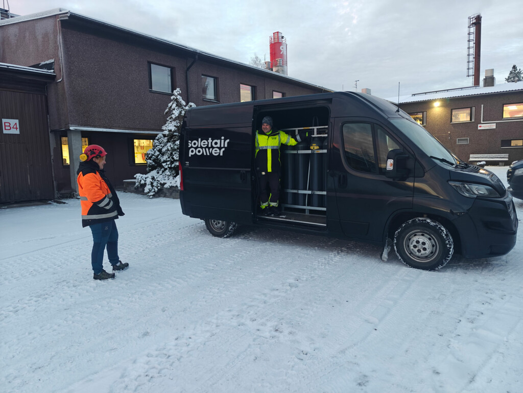 Van with Carbon dioxide bottles