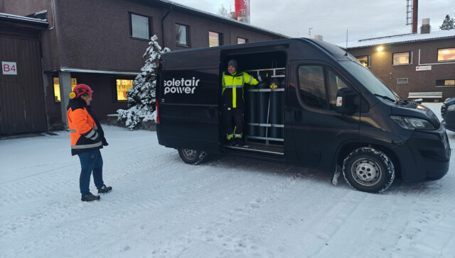 Van with Carbon dioxide bottles